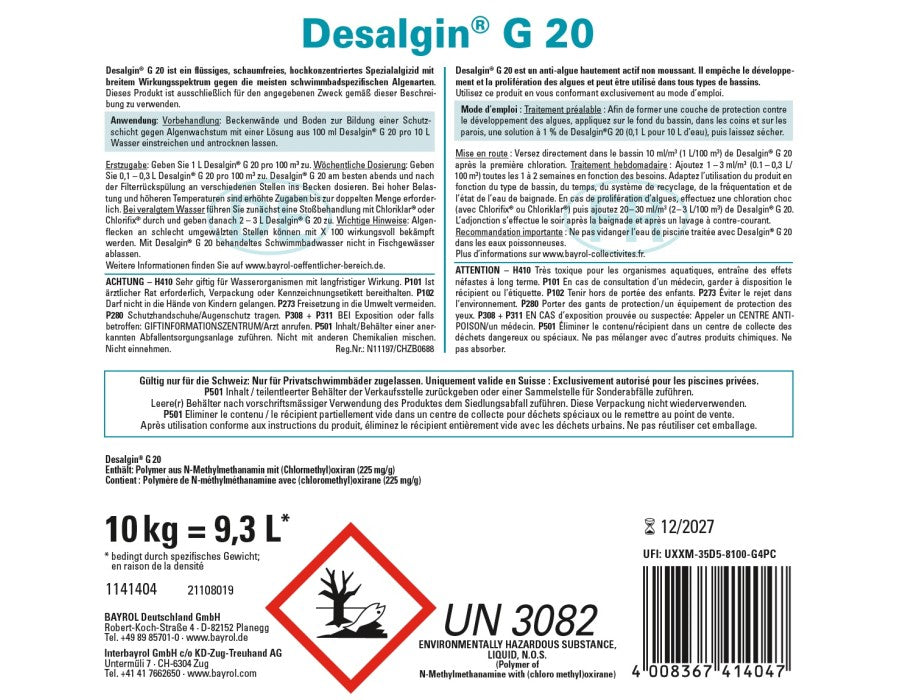 Bayrol Desalgin G20 10 kg schaumfrei - Pool Me Up
