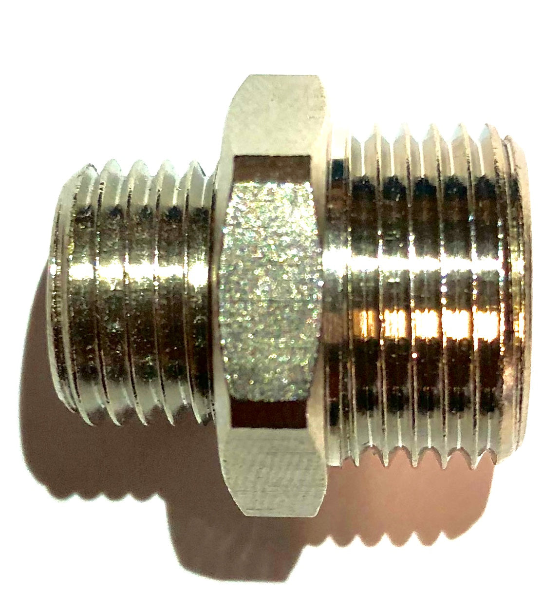 Doppelnippel 1/4'' - 3/8'' AG Messing vernickelt - Pool Me Up