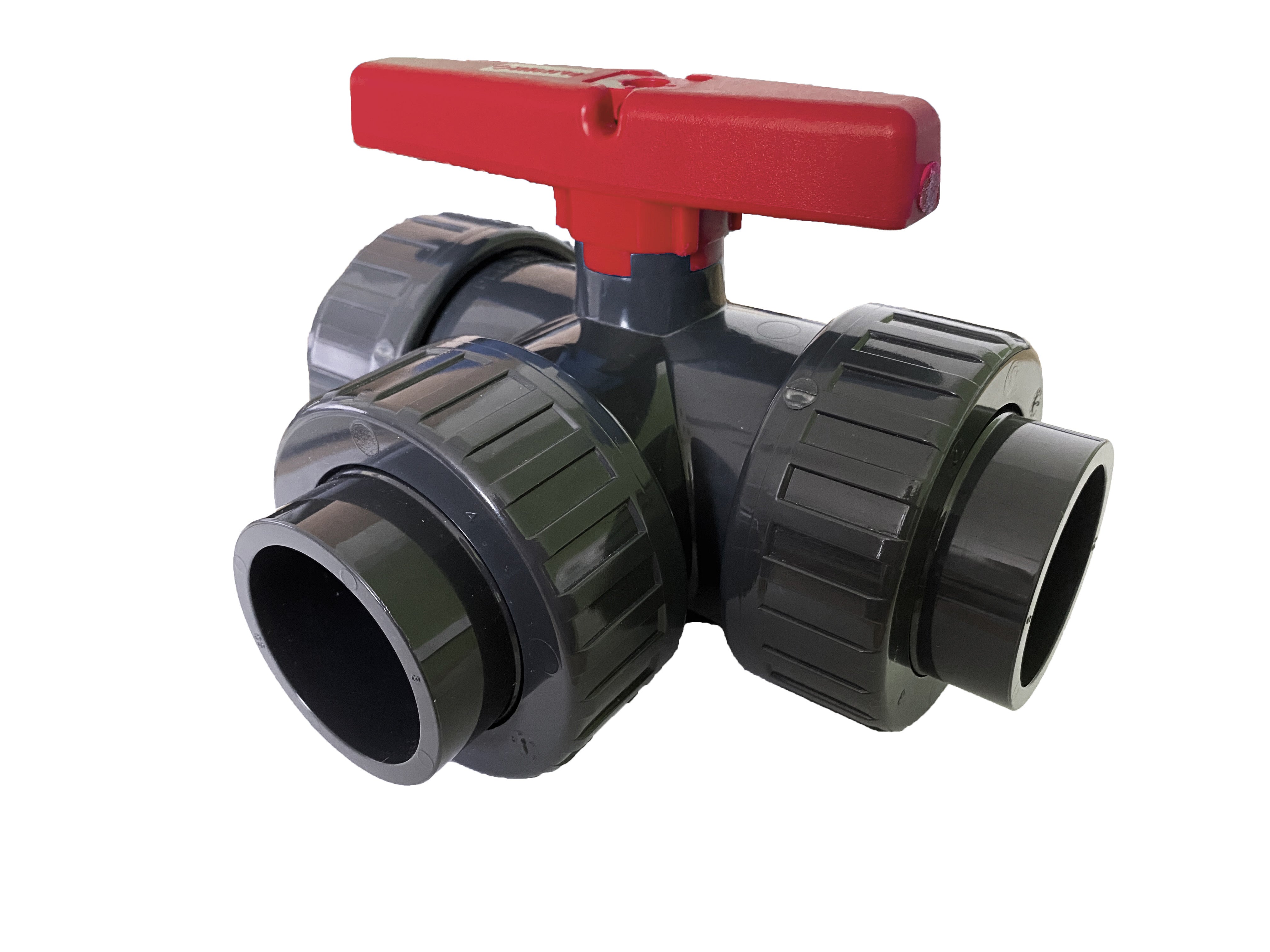 Maitec PVC 3-Wege-Kugelventil 40mm mit Klebemuffen - Pool Me Up