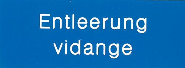 Klebschild blau "Entleerung/vidange" - Pool Me Up