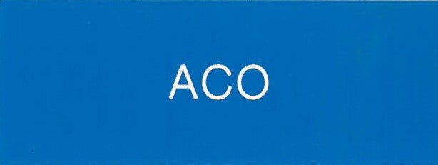 Klebschild blau "ACO" - Pool Me Up
