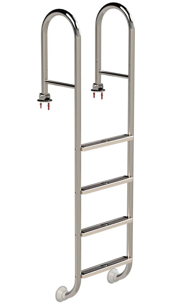 Leiter aufklappbar 4-stufig mit Flanschmontage - Pool Me Up
