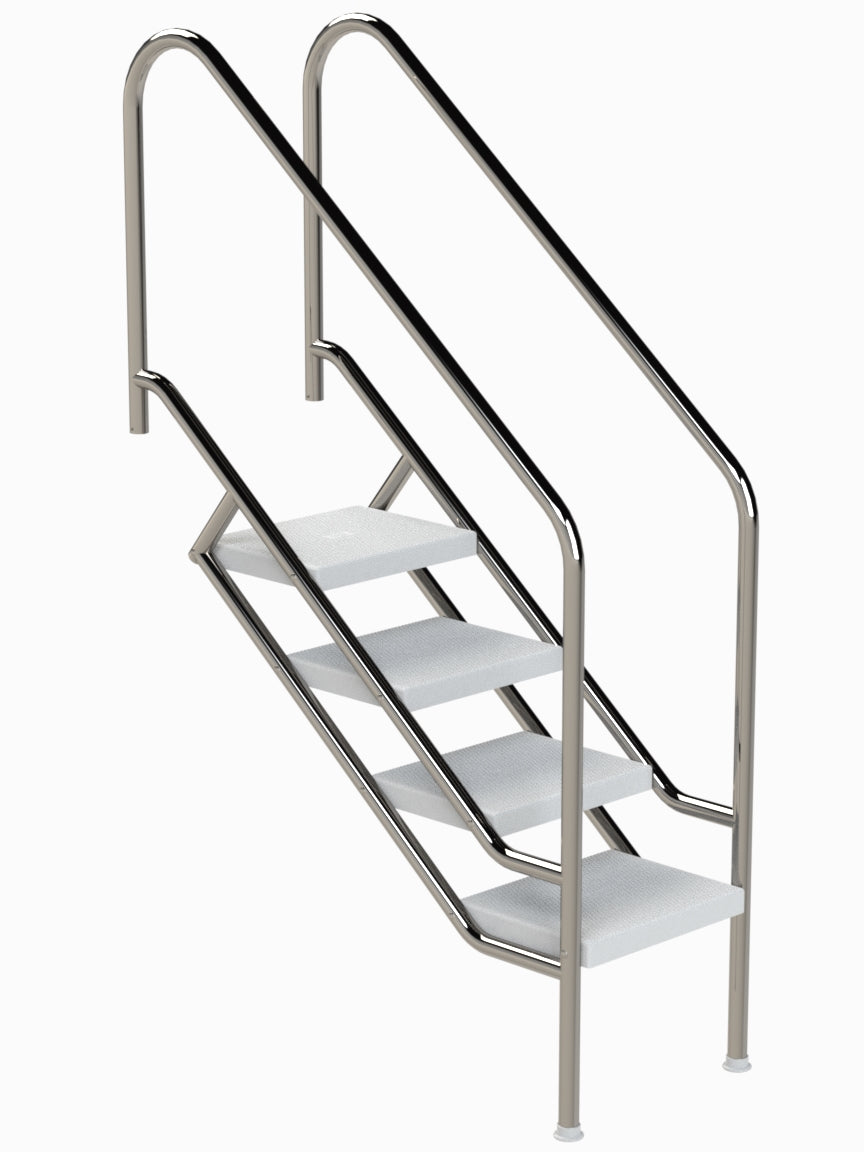 Treppe Miami Modell 08 mit 4 ABS-Stufen - Pool Me Up