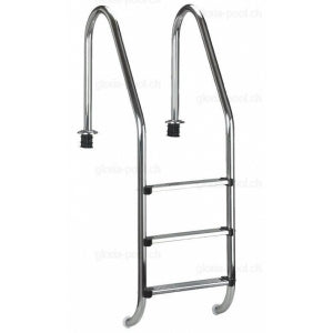 Leiter weiter Bogen 3 Stufen V4A mit Einbau- - Pool Me Up