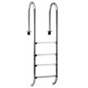 Leiter enger Bogen 4 Stufen V4A mit Einbau- - Pool Me Up