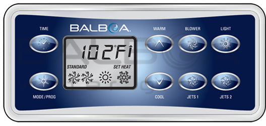 Balboa Bedienelement VL801D E8 SER Dubplex 2J/BLO - Pool Me Up