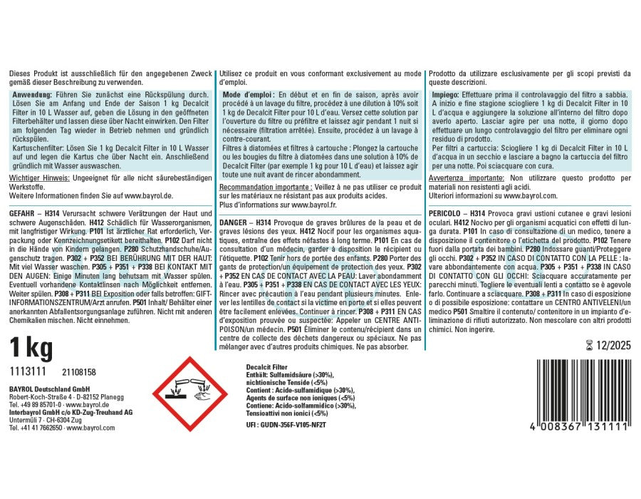Bayrol Decalcit Filter 1 kg - Pool Me Up
