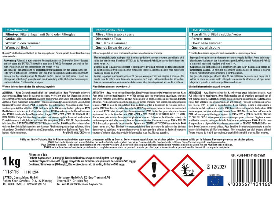 Bayrol FilterClean Tab. 1 kg - Pool Me Up