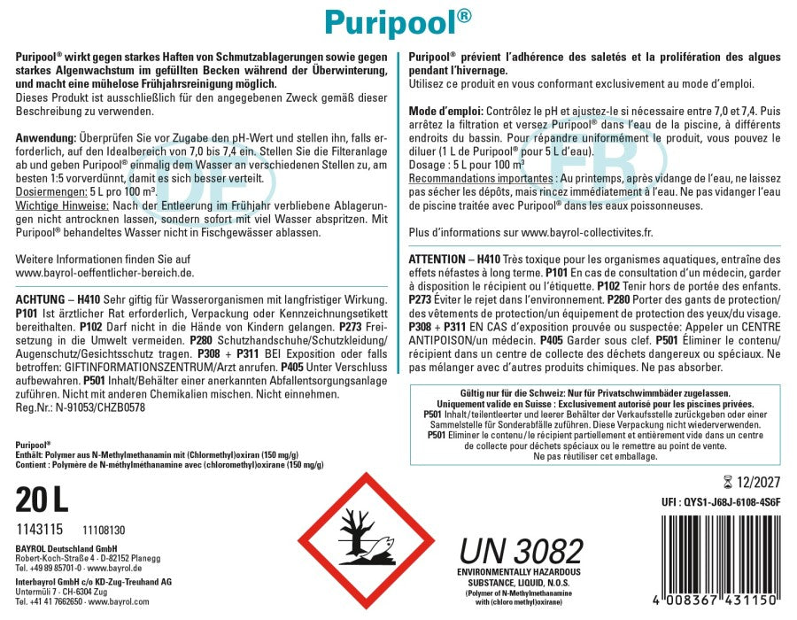 Bayrol Puripool 20 l Ueberwinterungsmittel - Pool Me Up