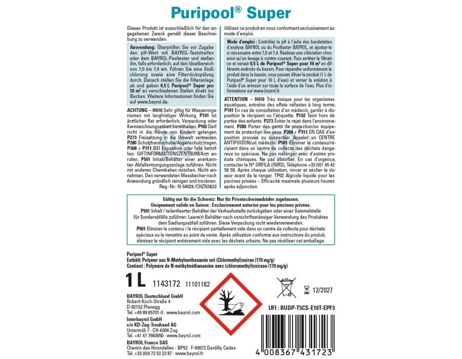 Bayrol Puripool Super 3 l - 021063 - 4008367431631 - Pool Me Up