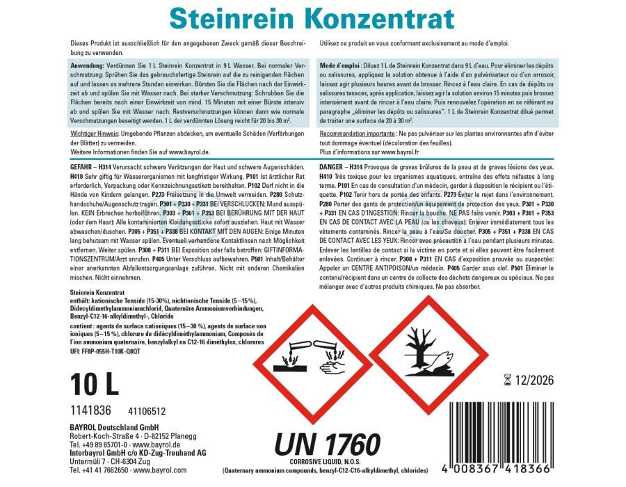 Bayrol Steinrein - Konzentrat 10 l - 021058 - 4008367418366 - Pool Me Up