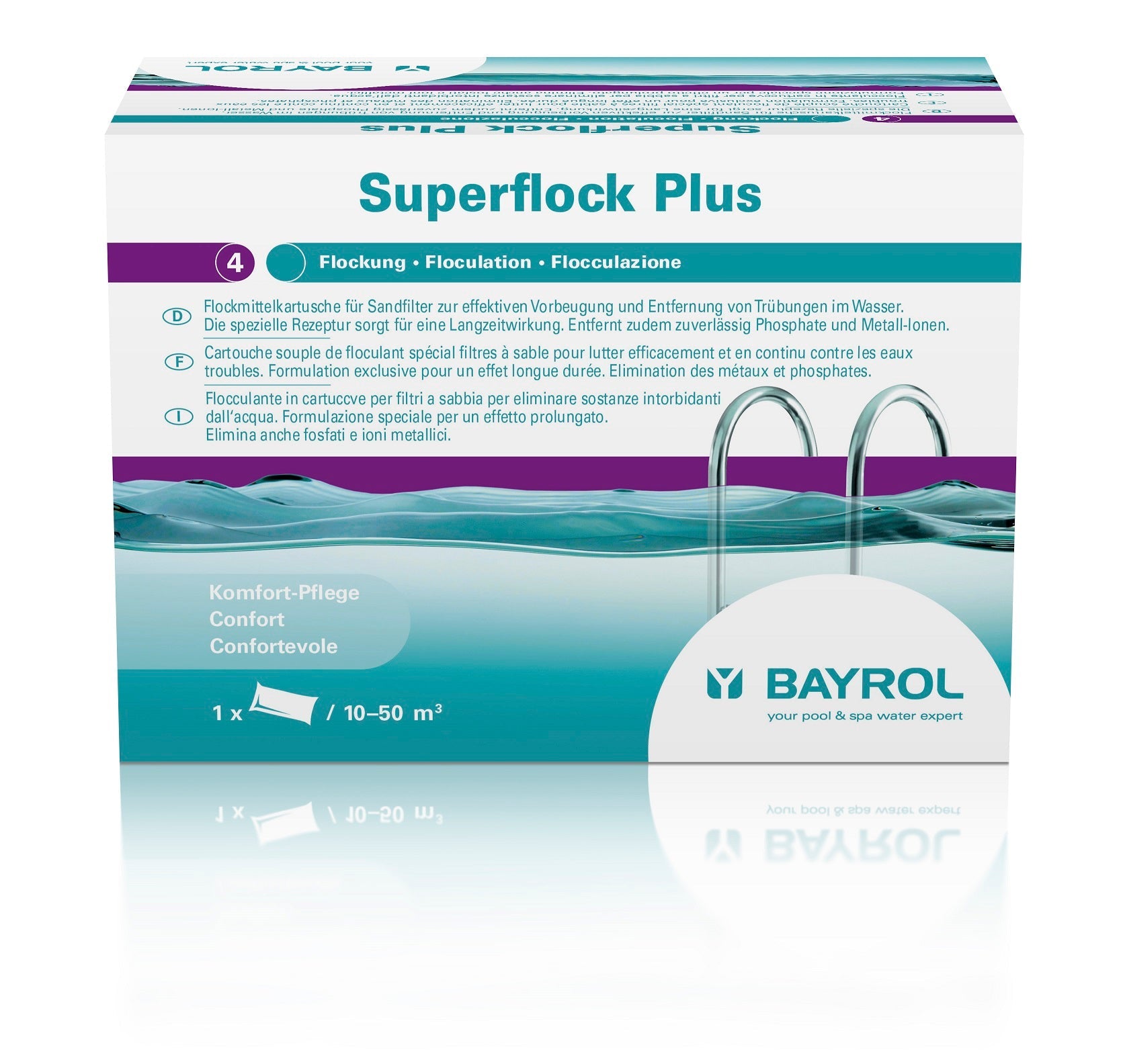 Bayrol Superflock Plus 1 kg (8 Kartuschen) - Pool Me Up