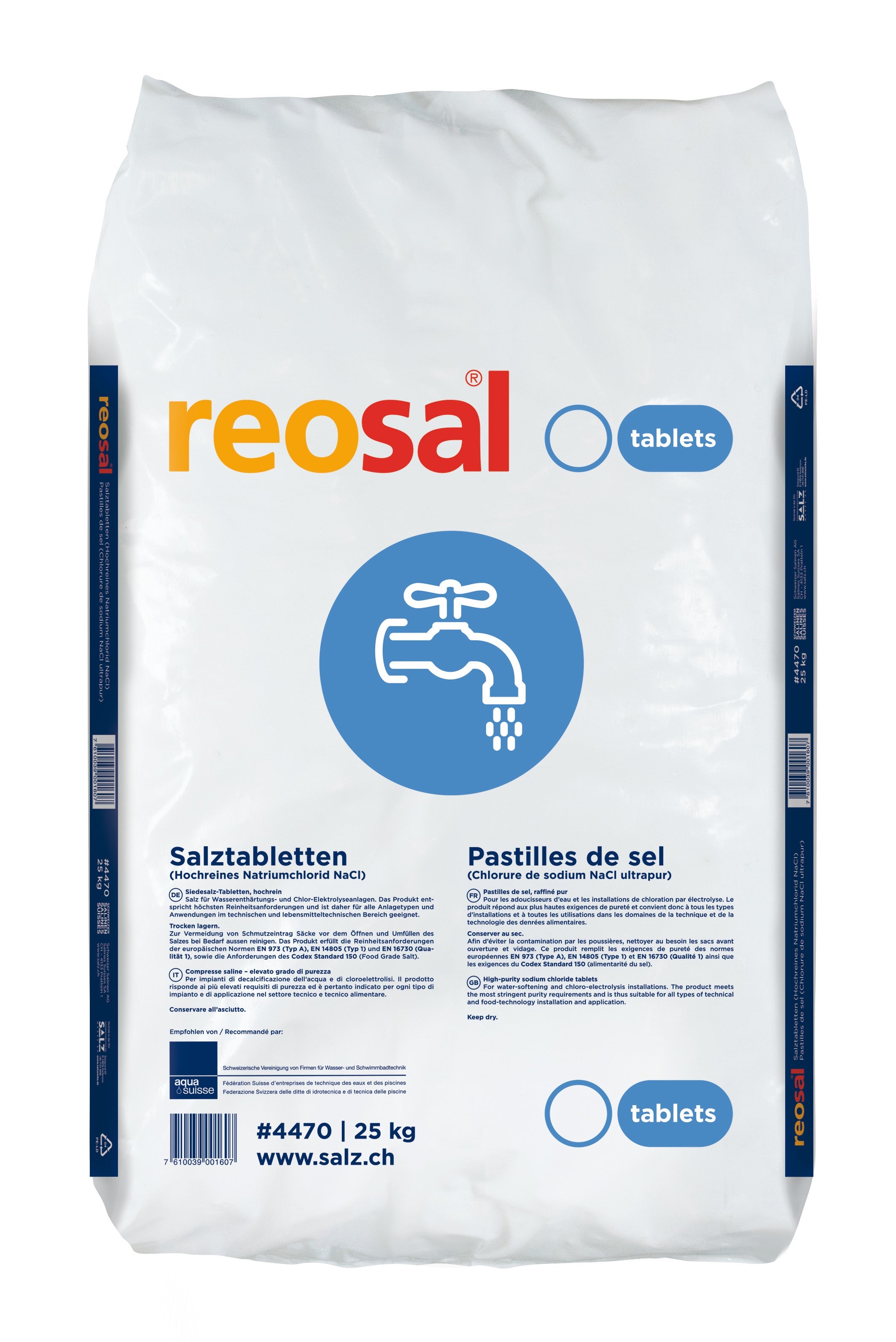 REOSAL Regeneriersalz Tabletten, Sack à 25kg - Pool Me Up