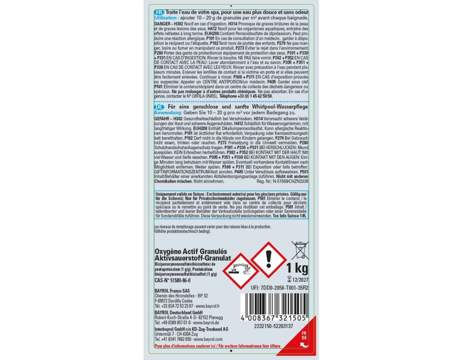 SpaTime Aktivsauerstoff Granulat 1 kg - 021202 - 4008367321505 - Pool Me Up