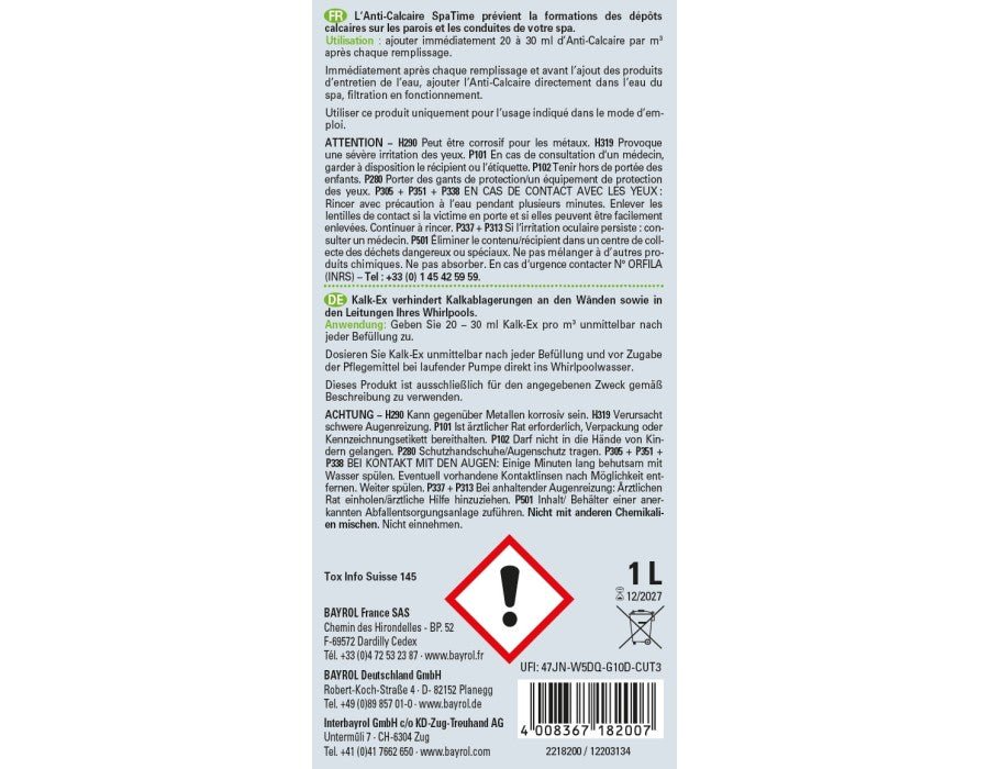 SpaTime Kalk - Ex 1 l - 021207 - 4008367182007 - Pool Me Up