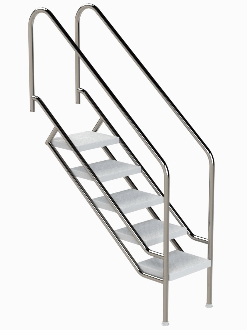 Treppe Miami Modell 08 mit 5 ABS - Stufen für - 161061 - 4039474000311 - Pool Me Up