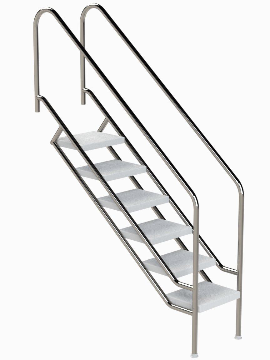 Treppe Miami Modell 08 mit 6 ABS - Stufen für - 161062 - 4039474000328 - Pool Me Up