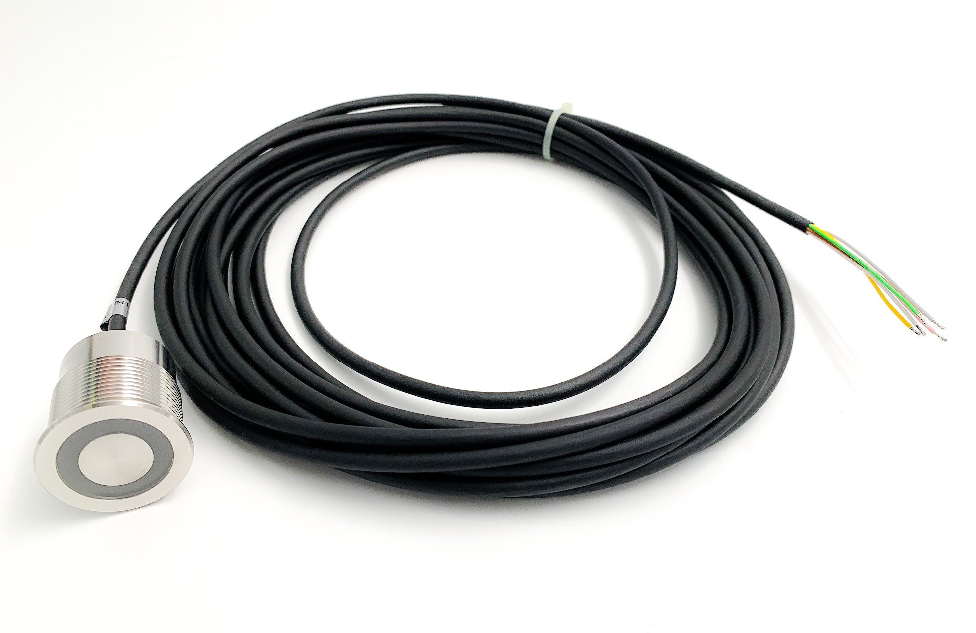 UWE Piezo Taster RGB V4A m. 7m Leitung - 114-2000549 - 4251228506881 - Pool Me Up