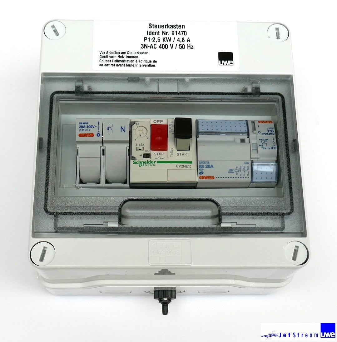 UWE Steuerkasten kompl. für 2,5kW 400V 4 - 6,3A - 113077 - 4251228501138 - Pool Me Up