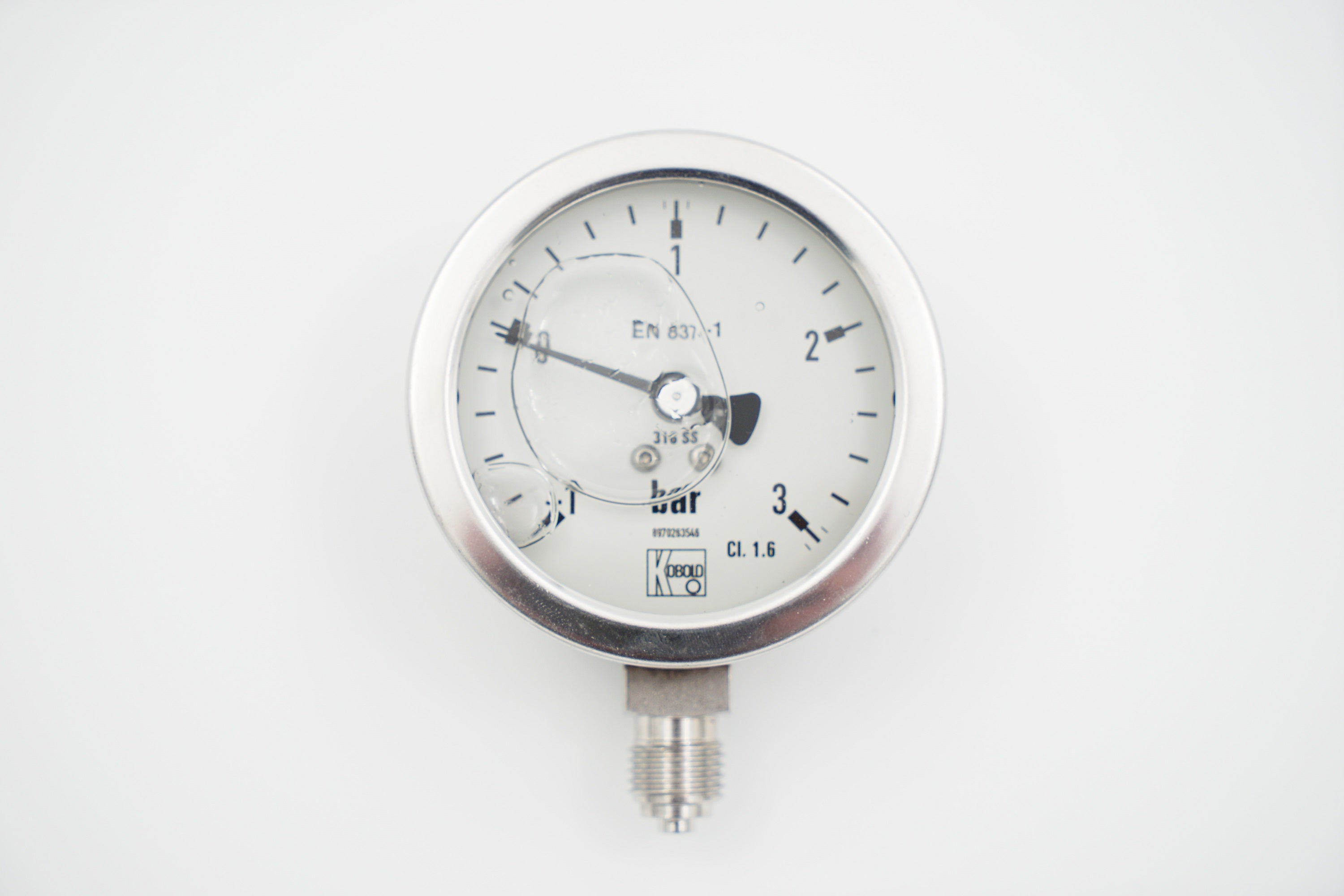 Unterdruckmanometer -1 bis 3 bar aus Edelstahl - Pool Me Up