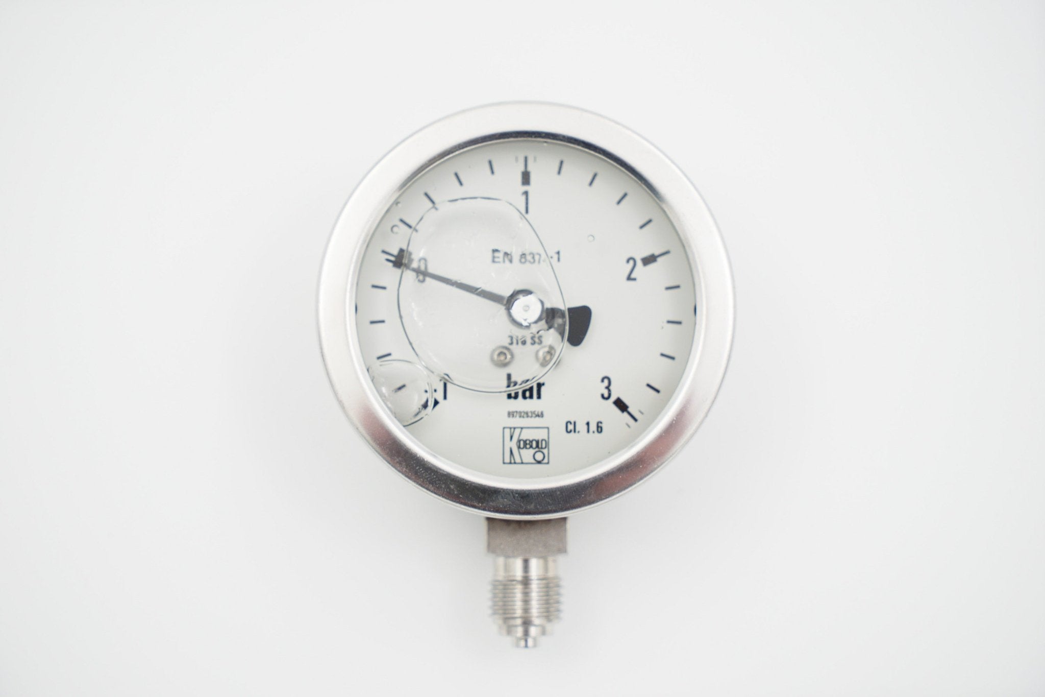 Unterdruckmanometer - 1 bis 3 bar aus Edelstahl - 045019 - Benutzerdefiniertes Produkt - Pool Me Up