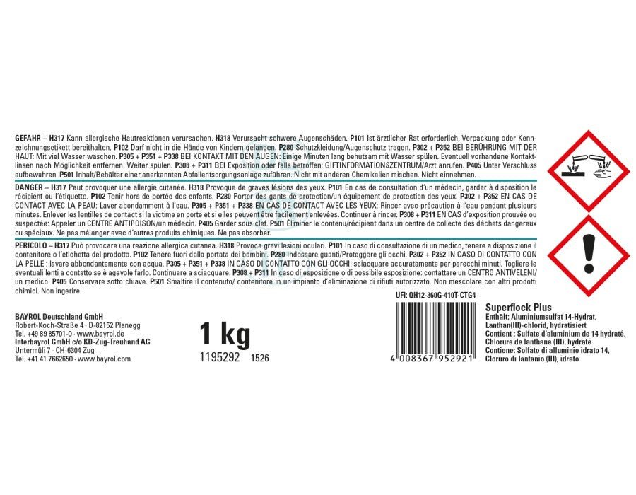Bayrol Superflock Plus 1 kg (8 Kartuschen) - 021064 - 4008367952921 - Pool Me Up
