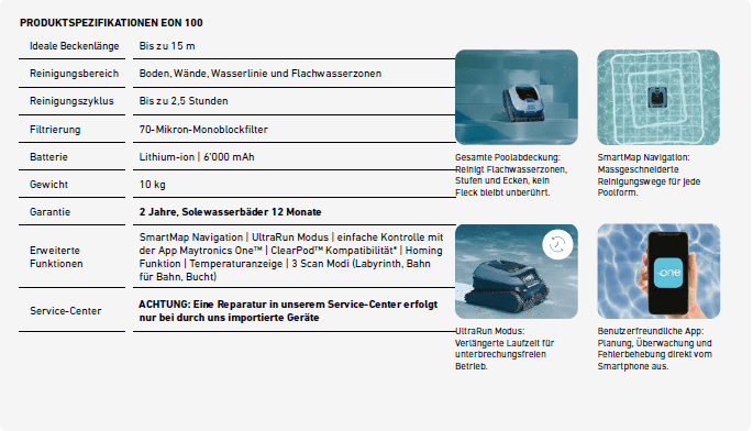 Poolroboter Dolphin EON 100, 2 Jahre Garantie - 101005 - 7290122450613 - Pool Me Up