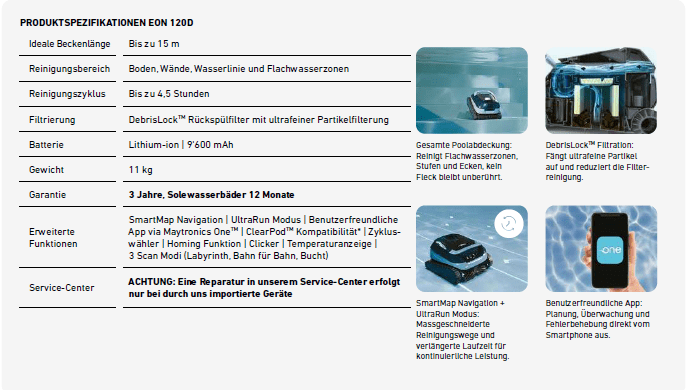 Poolroboter Dolphin EON 120d, 3 Jahre Garantie - 101006 - 7290122450620 - Pool Me Up