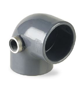 PVC Winkel 90° 50mm mit Entleerung 1/2" seitlich - Pool Me Up