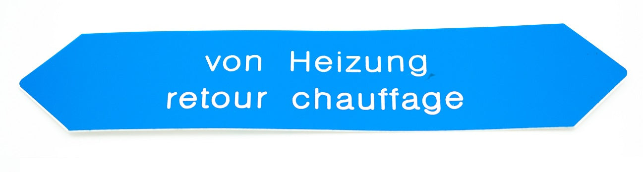 Flussrichtungspfeil "von Heizung/retour chauffage" - Pool Me Up