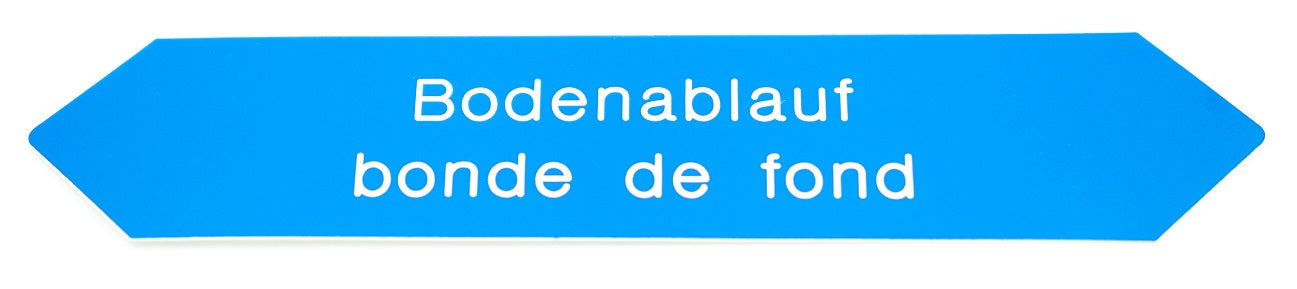 Flussrichtungspfeil "Bodenablauf/bonde de fond" - Pool Me Up