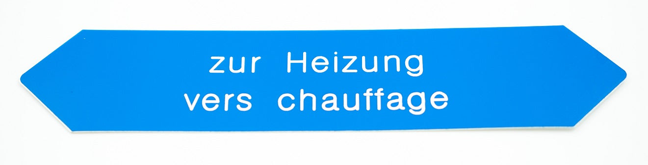 Flussrichtungspfeil "zur Heizung/vers chauffage" - Pool Me Up