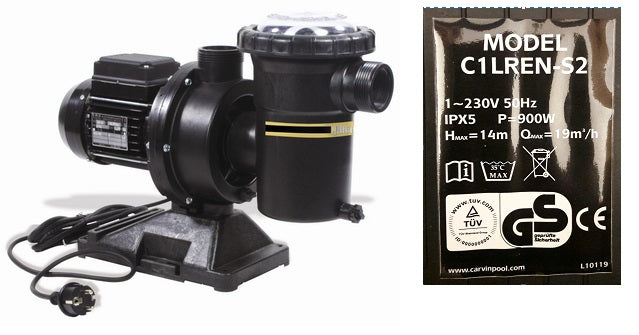 Pumpe Jacuzzi 1PS, 230V 50Hz W/Base - Pool Me Up