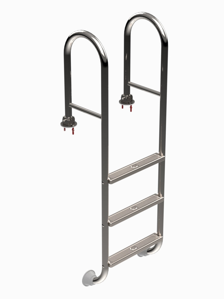 Leiter aufklappbar 3-stufig mit Flanschmontage - Pool Me Up