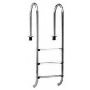Leiter enger Bogen 3 Stufen V4A mit Einbau- - Pool Me Up