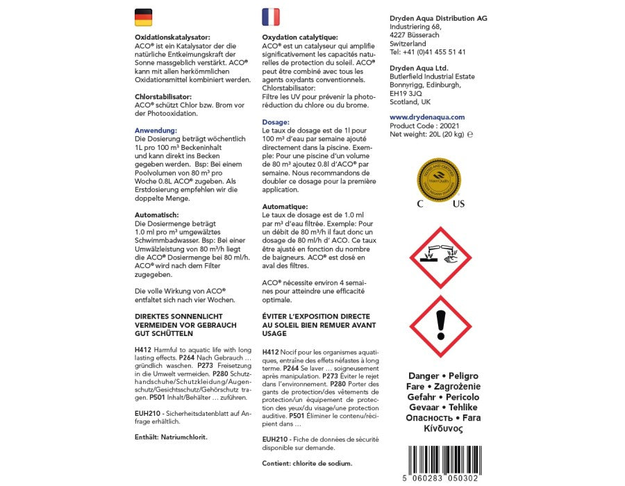 ACO 20 l / 22 kg Active Catalytic Oxidation - Pool Me Up