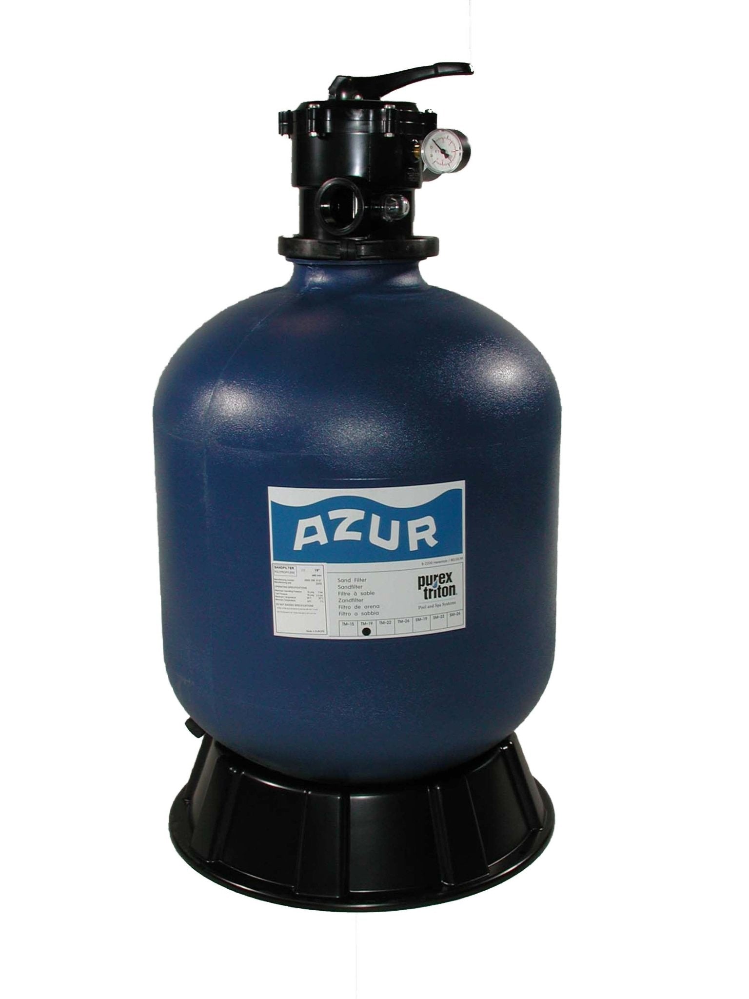 Azur Filterbehälter d375mm mit 6 - Wege Top Mount - 041119 - 7630014558667 - Pool Me Up