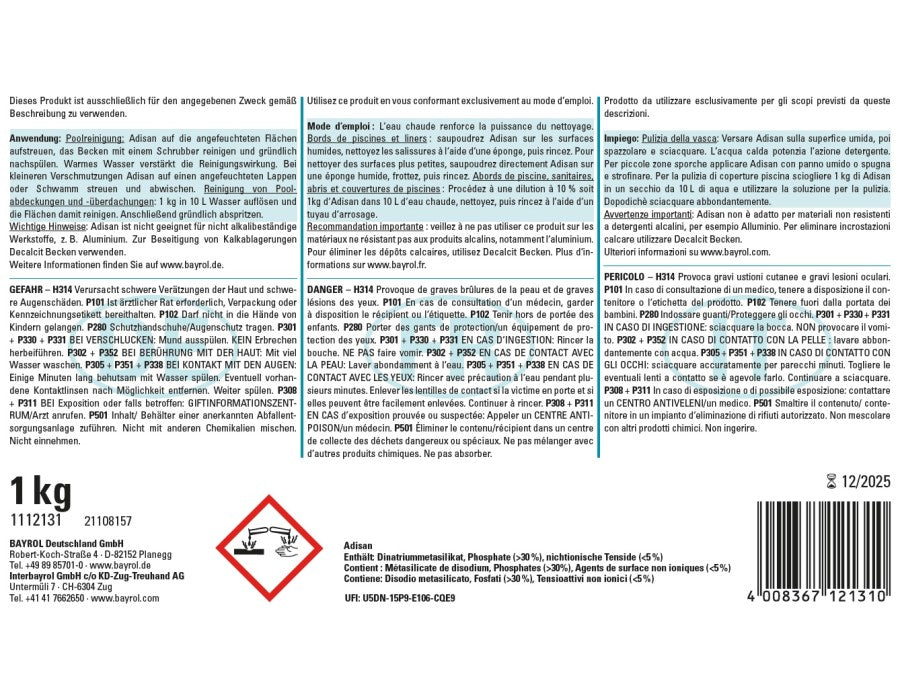 Bayrol Adisan Beckenrein 1 kg - Pool Me Up