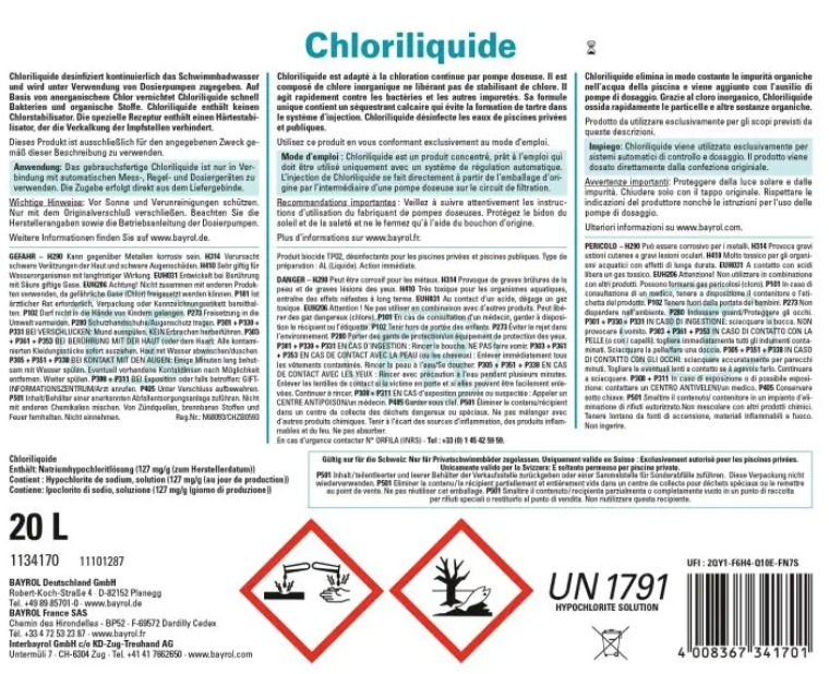 Bayrol Chloriliquide 20 l / 25 kg Flüssigchlor - Pool Me Up