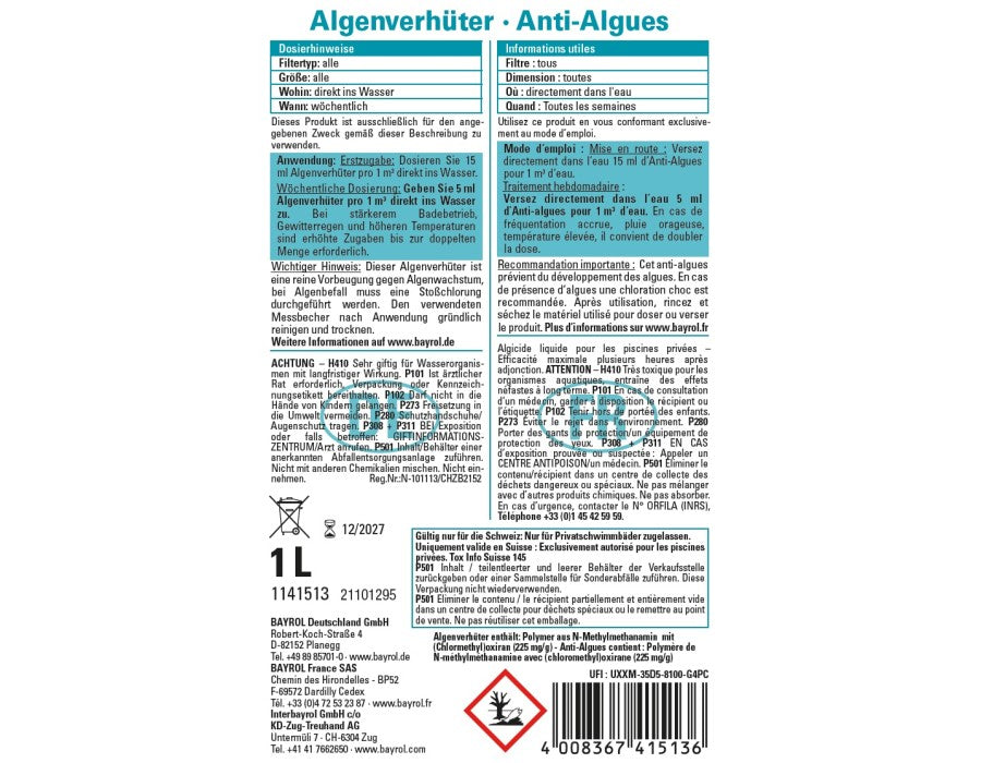 Bayrol Mini Pool & Spa Algenverhüter 1 l - Pool Me Up