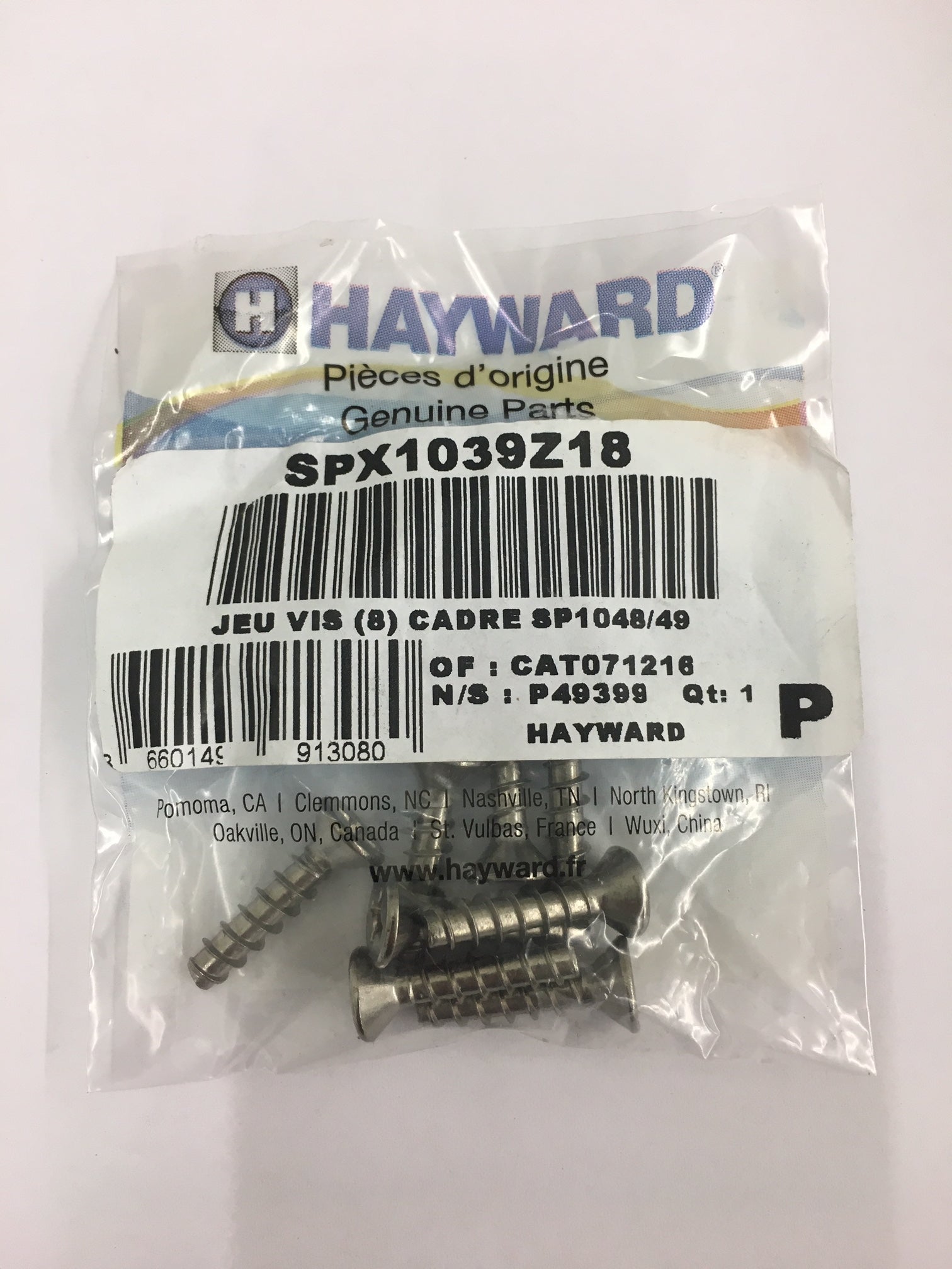 Hayward Schraubenset (8 Stk) - 054-028 - Benutzerdefiniertes Produkt - Pool Me Up