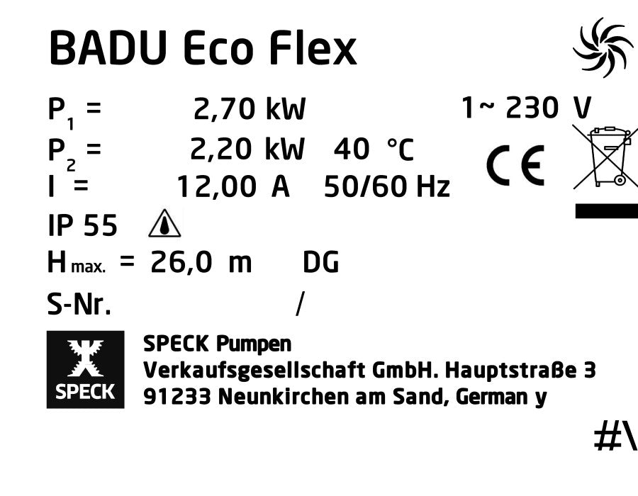 Speck Badu Eco Flex Pumpe 2,20kW 230V - Pool Me Up