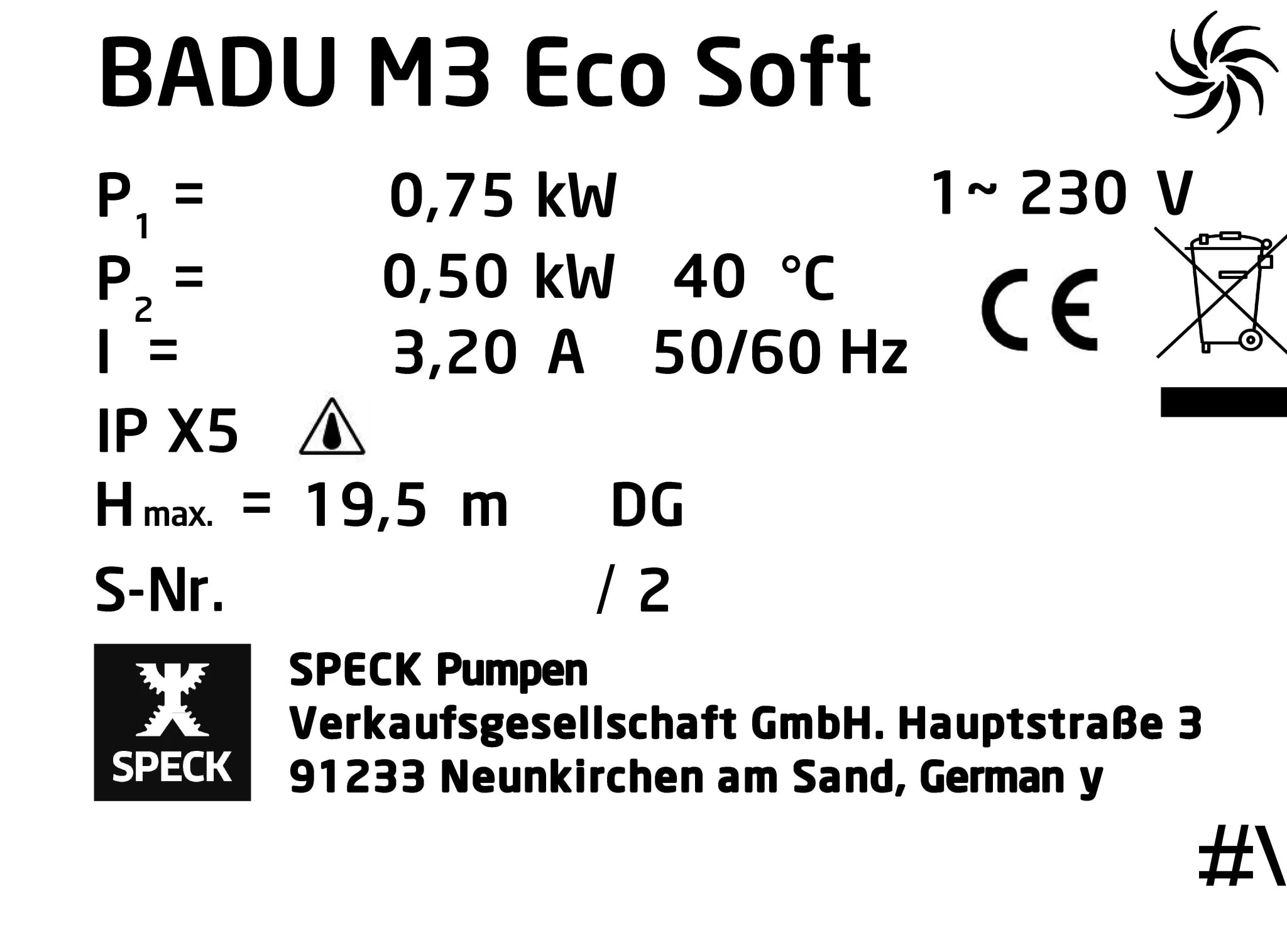 Speck Badu M3 Eco Soft 0,50kW 230V - 034116 - 0002104004138 - Pool Me Up